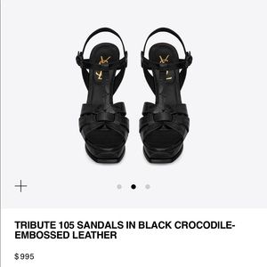 YSL Saint Laurent TRIBUTE 105 SANDAL CROCODILE